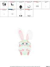 Cargar imagen en el visor de la galería, Easter Bunny embroidery design - Easter Egg embroidery designs machine embroidery pattern - Baby girl embroidery file - Easter embroidery
