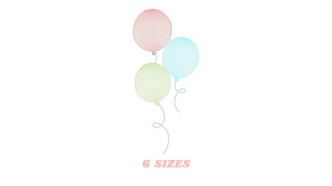 Balloon embroidery design - Birthday embroidery designs machine embroidery pattern - Baby shower embroidery file - Balloon Birthday arty