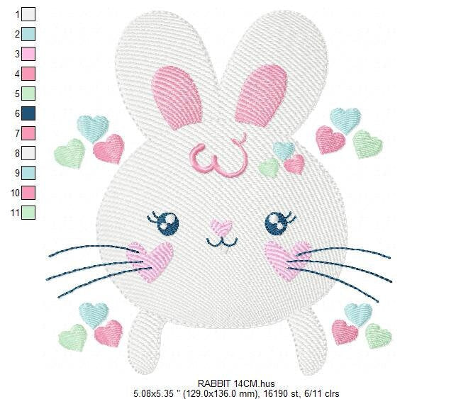 Bunny face embroidery design - Rabbit embroidery designs machine embroidery pattern - baby girl embroidery file - Easter Bunny download pes Marcia Embroidery