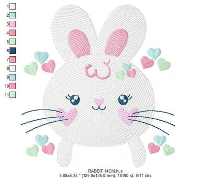 Bunny face embroidery design - Rabbit embroidery designs machine embroidery pattern - baby girl embroidery file - Easter Bunny download pes Marcia Embroidery