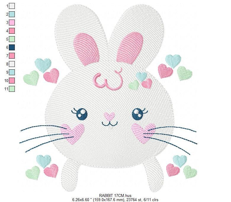 Bunny face embroidery design - Rabbit embroidery designs machine embroidery pattern - baby girl embroidery file - Easter Bunny download pes Marcia Embroidery