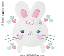 Cargar imagen en el visor de la galería, Bunny face embroidery design - Rabbit embroidery designs machine embroidery pattern - baby girl embroidery file - Easter Bunny download pes
