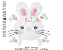 Load image into Gallery viewer, Bunny face embroidery design - Rabbit embroidery designs machine embroidery pattern - baby girl embroidery file - Easter Bunny download pes
