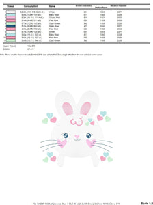 Bunny face embroidery design - Rabbit embroidery designs machine embroidery pattern - baby girl embroidery file - Easter Bunny download pes