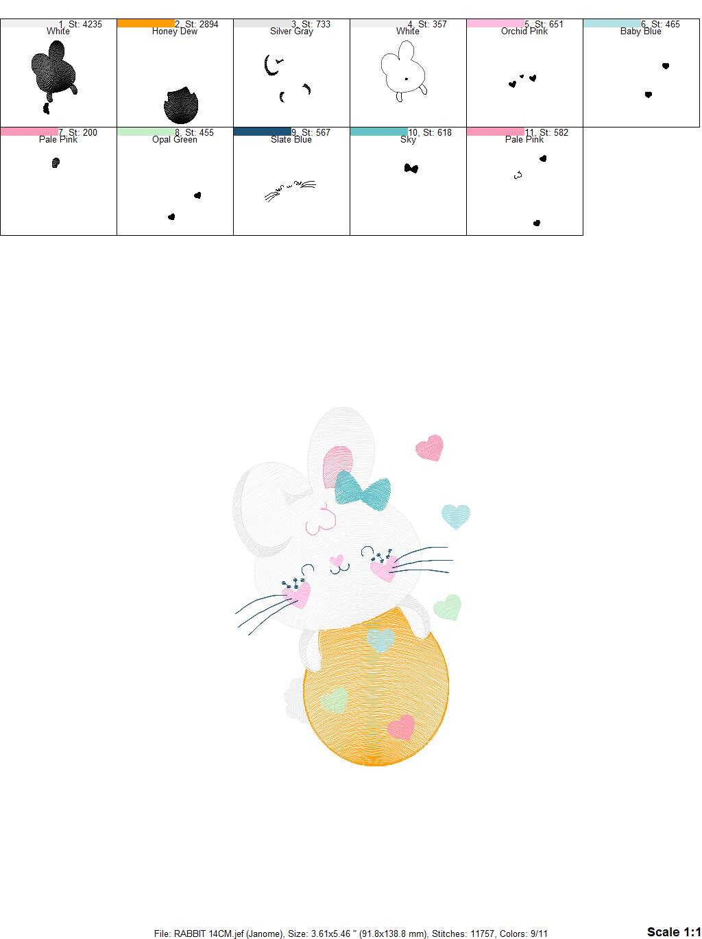 Easter Bunny embroidery design - Easter Egg embroidery designs machine embroidery pattern - Baby girl embroidery file - Rabbit embroidery - Marcia Embroidery