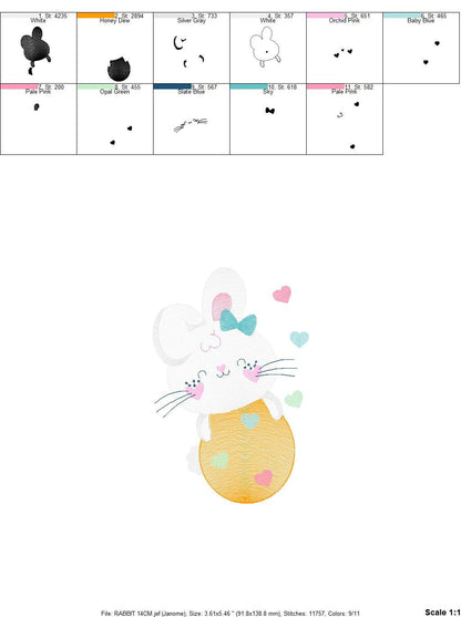 Easter Bunny embroidery design - Easter Egg embroidery designs machine embroidery pattern - Baby girl embroidery file - Rabbit embroidery - Marcia Embroidery