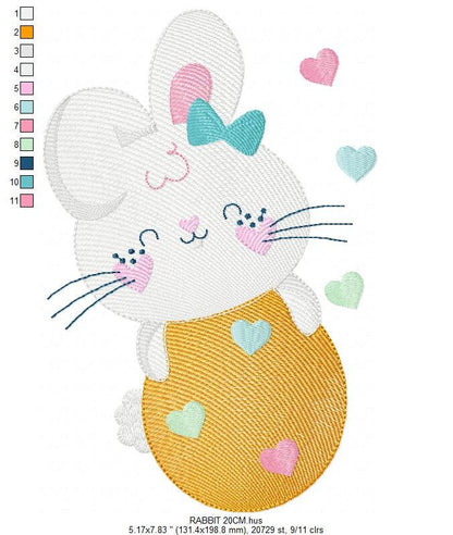 Easter Bunny embroidery design - Easter Egg embroidery designs machine embroidery pattern - Baby girl embroidery file - Rabbit embroidery - Marcia Embroidery