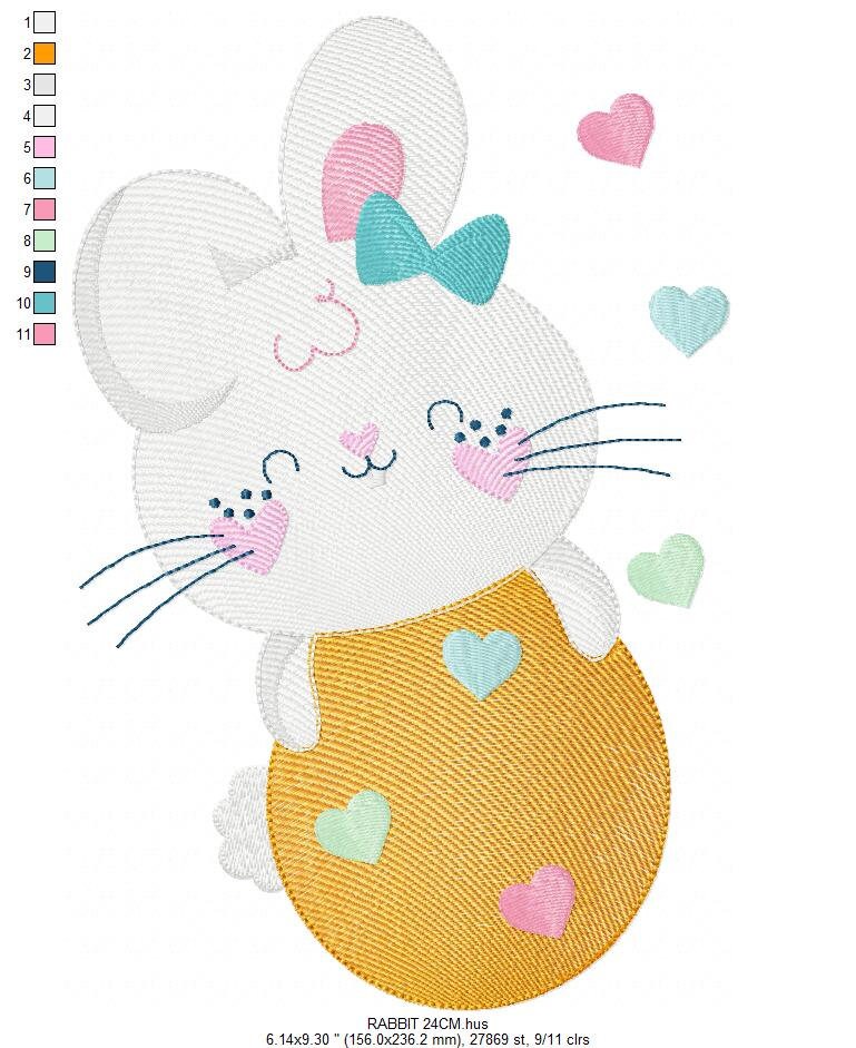 Easter Bunny embroidery design - Easter Egg embroidery designs machine embroidery pattern - Baby girl embroidery file - Rabbit embroidery - Marcia Embroidery