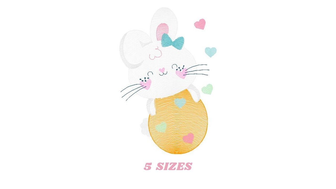 Easter Bunny embroidery design - Easter Egg embroidery designs machine embroidery pattern - Baby girl embroidery file - Rabbit embroidery - Marcia Embroidery