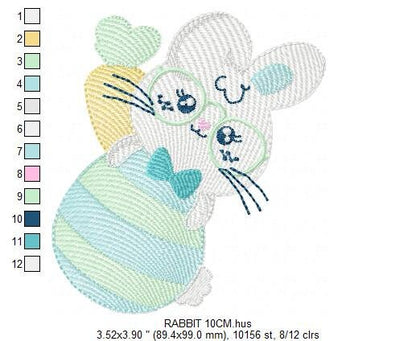 Easter Bunny embroidery design - Easter Egg embroidery designs machine embroidery pattern - Baby girl embroidery file - Rabbit embroidery - Marcia Embroidery