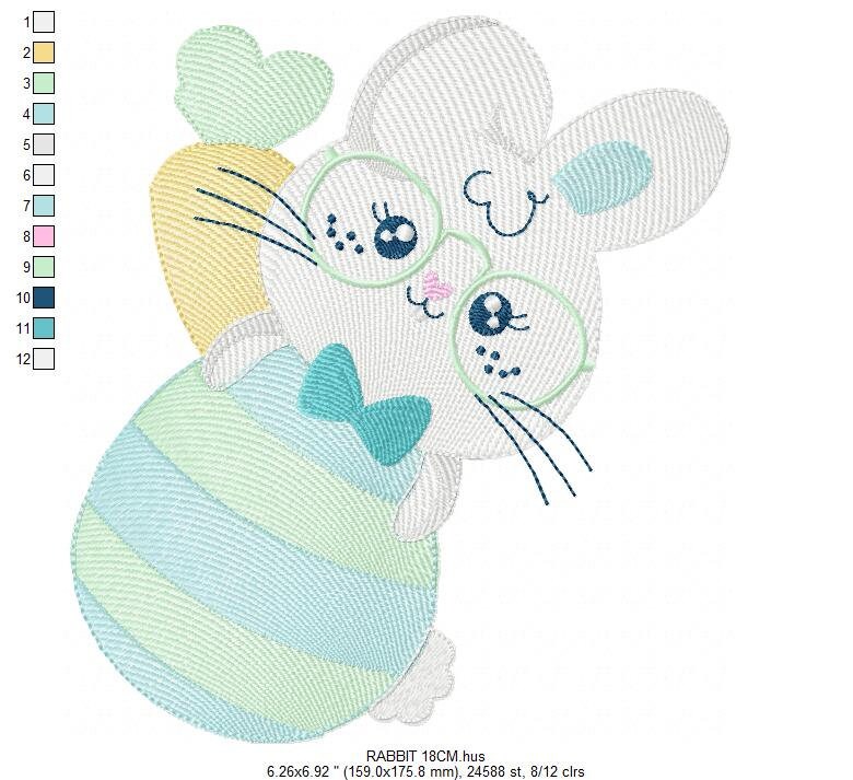 Easter Bunny embroidery design - Easter Egg embroidery designs machine embroidery pattern - Baby girl embroidery file - Rabbit embroidery - Marcia Embroidery