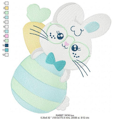 Easter Bunny embroidery design - Easter Egg embroidery designs machine embroidery pattern - Baby girl embroidery file - Rabbit embroidery - Marcia Embroidery