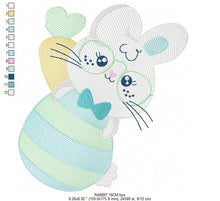 Carica l&#39;immagine nel visualizzatore di Gallery, Easter Bunny embroidery design - Easter Egg embroidery designs machine embroidery pattern - Baby girl embroidery file - Rabbit embroidery
