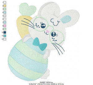 Easter Bunny embroidery design - Easter Egg embroidery designs machine embroidery pattern - Baby girl embroidery file - Rabbit embroidery