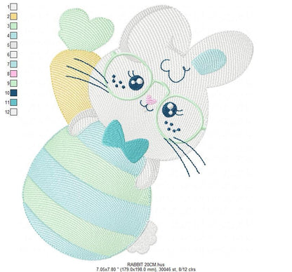 Easter Bunny embroidery design - Easter Egg embroidery designs machine embroidery pattern - Baby girl embroidery file - Rabbit embroidery - Marcia Embroidery