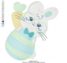 Charger l&#39;image dans la galerie, Easter Bunny embroidery design - Easter Egg embroidery designs machine embroidery pattern - Baby girl embroidery file - Rabbit embroidery
