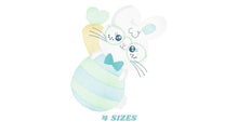 Load image into Gallery viewer, Easter Bunny embroidery design - Easter Egg embroidery designs machine embroidery pattern - Baby girl embroidery file - Rabbit embroidery
