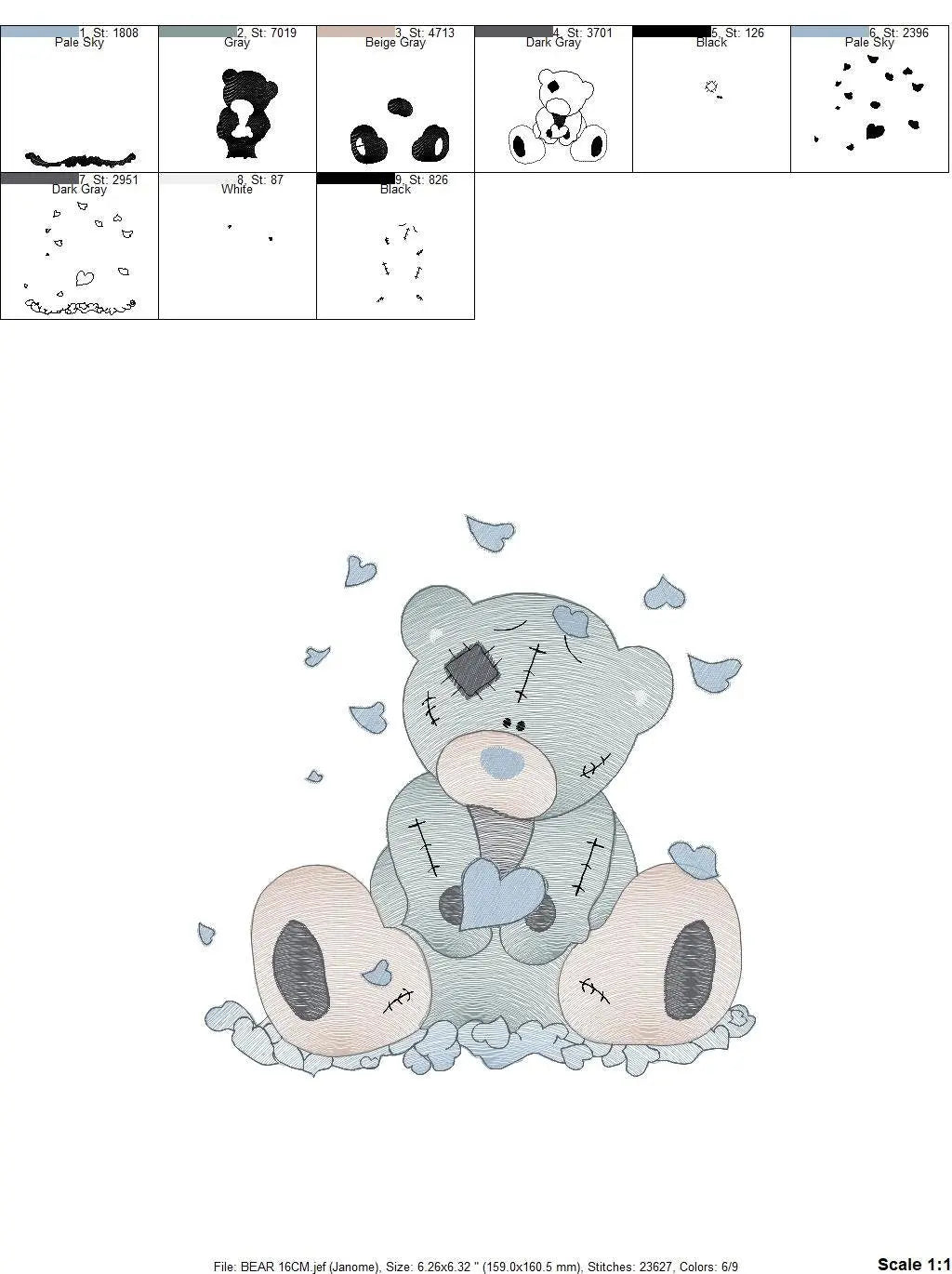 Ragged Teddy Bear embroidery designs - Baby boy embroidery design machine embroidery pattern - Patched teddy bear embroidery download file Marcia Embroidery