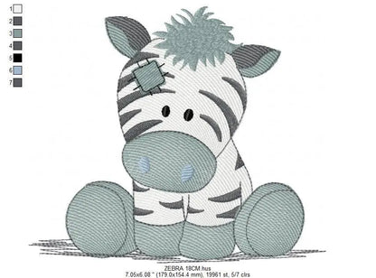 PatchedZebra embroidery designs - Animal embroidery design machine embroidery pattern - Safari embroidery file - instant digital download Marcia Embroidery