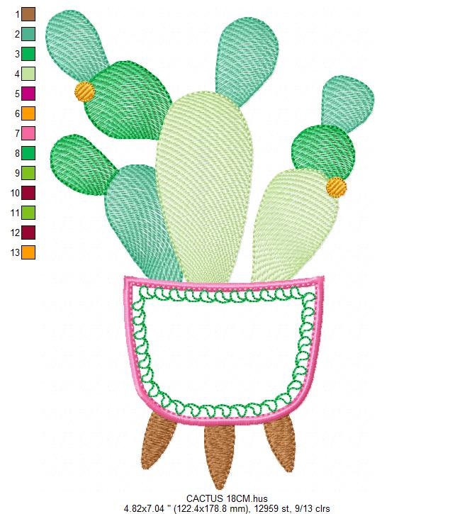 Cactus embroidery designs - Succulent embroidery design machine embroidery pattern - Mexican cactus design - plant embroidery file desert - Marcia Embroidery