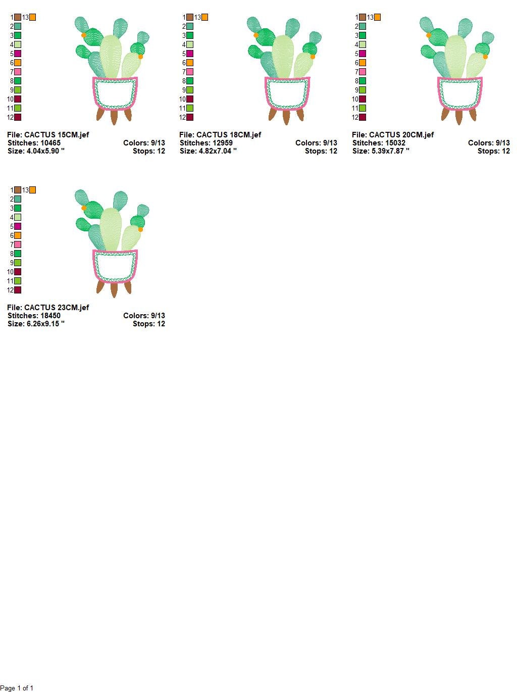 Cactus embroidery designs - Succulent embroidery design machine embroidery pattern - Mexican cactus design - plant embroidery file desert - Marcia Embroidery