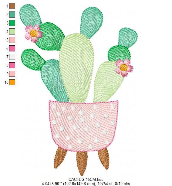 Cactus embroidery designs - Succulent embroidery design machine embroidery pattern - Mexican cactus design - plant embroidery file desert