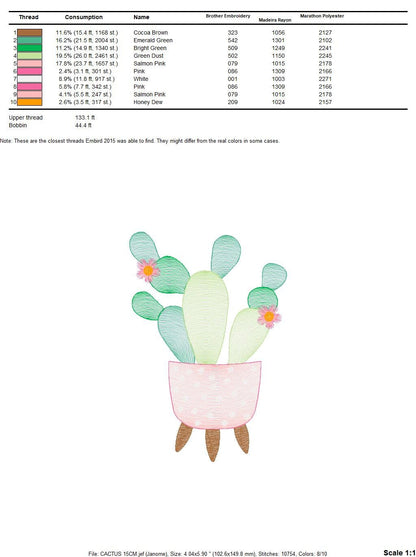 Cactus embroidery designs - Succulent embroidery design machine embroidery pattern - Mexican cactus design - plant embroidery file desert