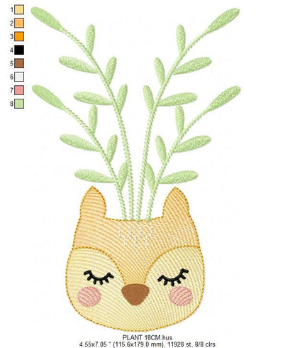 Plant vase embroidery designs - Flower embroidery design machine embroidery pattern - plant embroidery file flower pot floral vases spring