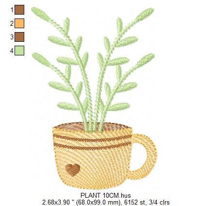 Plant vase embroidery designs - Plants embroidery design machine embroidery pattern - floral embroidery file - instant download digital file