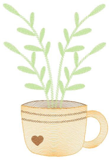 Plant vase embroidery designs - Plants embroidery design machine embroidery pattern - floral embroidery file - instant download digital file