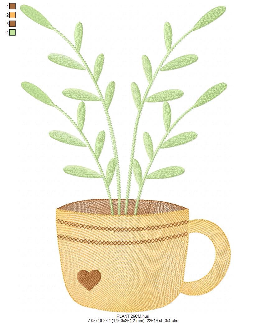 Plant vase embroidery designs - Plants embroidery design machine embroidery pattern - floral embroidery file - instant download digital file