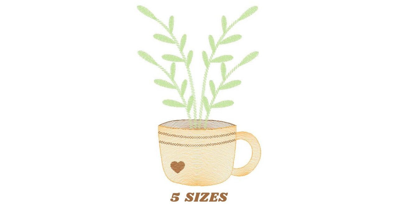 Plant vase embroidery designs - Plants embroidery design machine embroidery pattern - floral embroidery file - instant download digital file