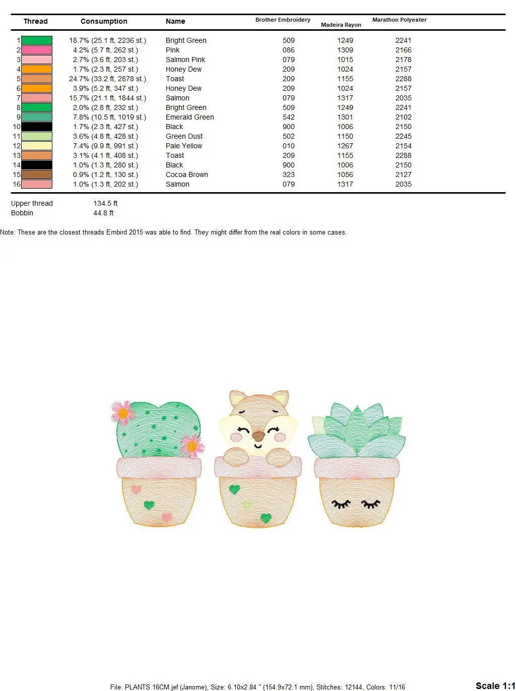 Cactus embroidery designs - Succulent embroidery design machine embroidery pattern - Mexican cactus design - Plant vase embroidery file pes Marcia Embroidery