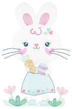 Load image into Gallery viewer, Easter Bunny embroidery design - Rabbit embroidery designs machine embroidery pattern - Baby girl embroidery file - rabbit with carrot jef
