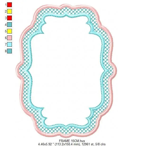 Frame embroidery designs set - Frame Applique Design Shape Embroidery Machine embroidery pattern - Monogram quilt instant download digital Marcia Embroidery