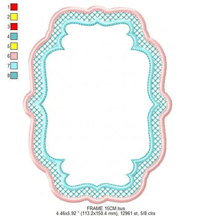 Frame embroidery designs set - Frame Applique Design Shape Embroidery Machine embroidery pattern - Monogram quilt instant download digital Marcia Embroidery