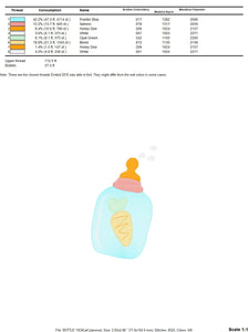 Baby bottle embroidery design - Newborn embroidery designs machine embroidery pattern - Baby embroidery file girl embroidery bambino pes jef