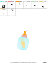 Cargar imagen en el visor de la galería, Baby bottle embroidery design - Newborn embroidery designs machine embroidery pattern - Baby embroidery file girl embroidery bambino pes jef
