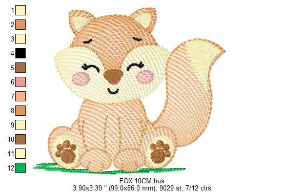 Red Fox embroidery designs - Woodland animals embroidery design machine embroidery pattern - baby girl embroidery file - instant download