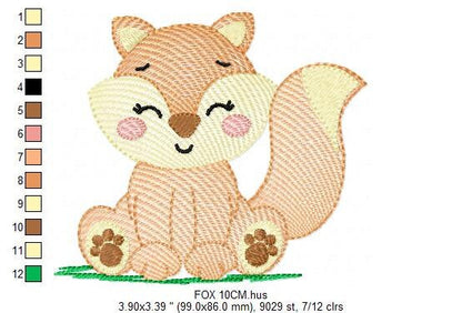 Red Fox embroidery designs - Woodland animals embroidery design machine embroidery pattern - baby girl embroidery file - instant download