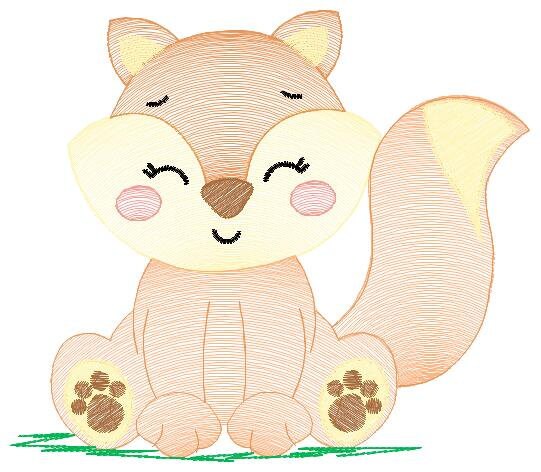 Red Fox embroidery designs - Woodland animals embroidery design machine embroidery pattern - baby girl embroidery file - instant download