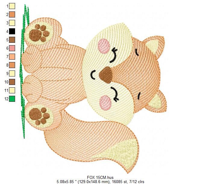 Red Fox embroidery designs - Woodland animals embroidery design machine embroidery pattern - baby girl embroidery file - instant download