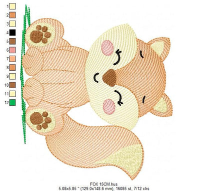 Red Fox embroidery designs - Woodland animals embroidery design machine embroidery pattern - baby girl embroidery file - instant download