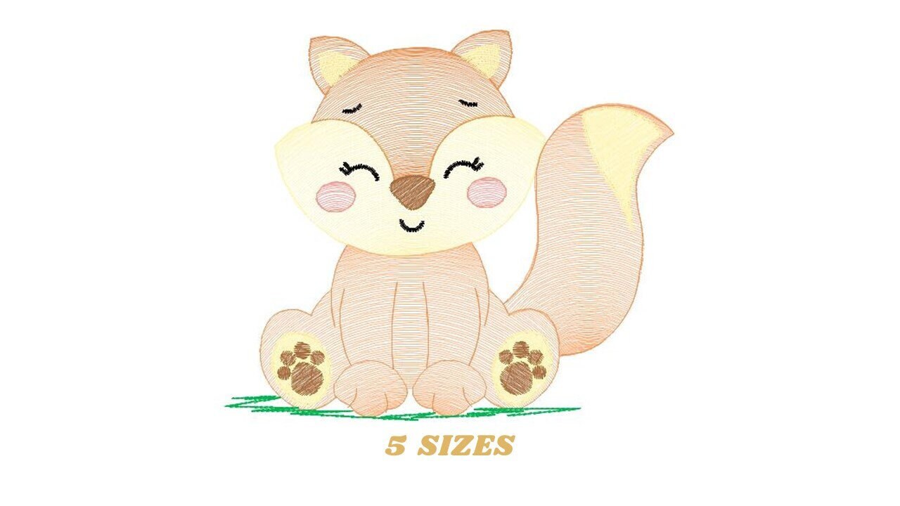 Red Fox embroidery designs - Woodland animals embroidery design machine embroidery pattern - baby girl embroidery file - instant download