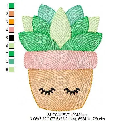 Cactus embroidery designs - Succulent embroidery design machine embroidery pattern - Mexican cactus design - Plant vase pot embroidery file Marcia Embroidery