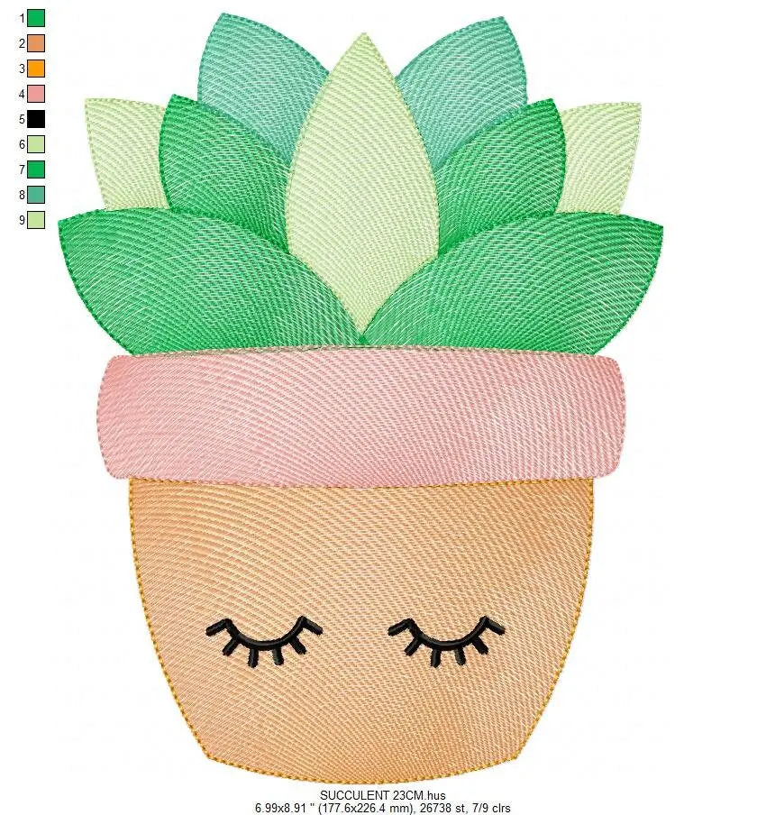 Cactus embroidery designs - Succulent embroidery design machine embroidery pattern - Mexican cactus design - Plant vase pot embroidery file Marcia Embroidery