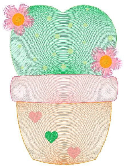 Cactus embroidery designs - Succulent embroidery design machine embroidery pattern - Mexican cactus in a pot - Plant vase embroidery file Marcia Embroidery