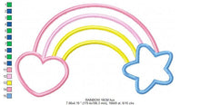 Cargar imagen en el visor de la galería, Rainbow embroidery design - Rainbow applique embroidery designs machine embroidery pattern - Baby girl embroidery file - sky rainbow cute
