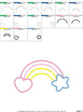 Cargar imagen en el visor de la galería, Rainbow embroidery design - Rainbow applique embroidery designs machine embroidery pattern - Baby girl embroidery file - sky rainbow cute
