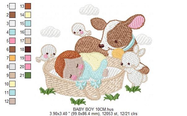 Sleeping baby embroidery design - Baby boy embroidery design machine embroidery pattern - Newborn embroidery file nursery  instant download Marcia Embroidery